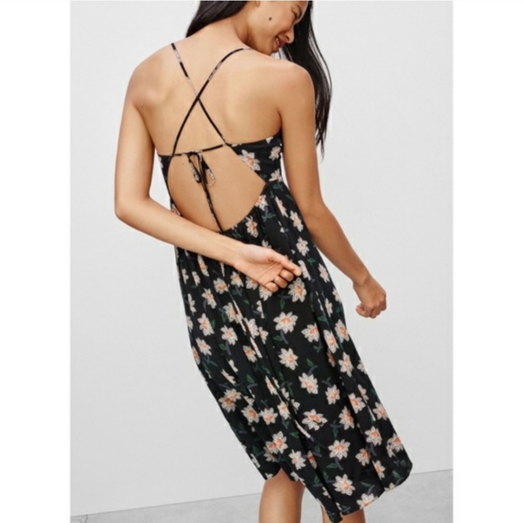 Aritzia Floral Black Dress - Picture 2 of 3